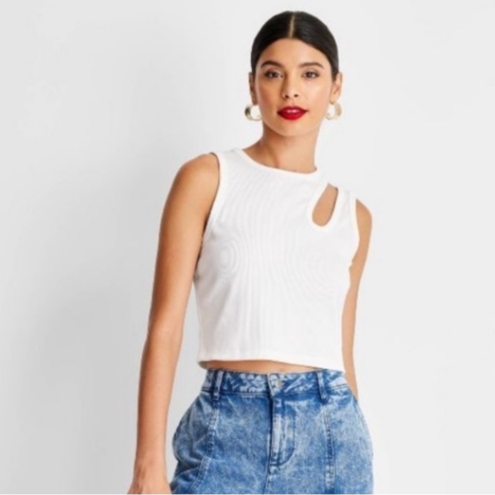 Future Collective Cropped Cut Out Tank Top